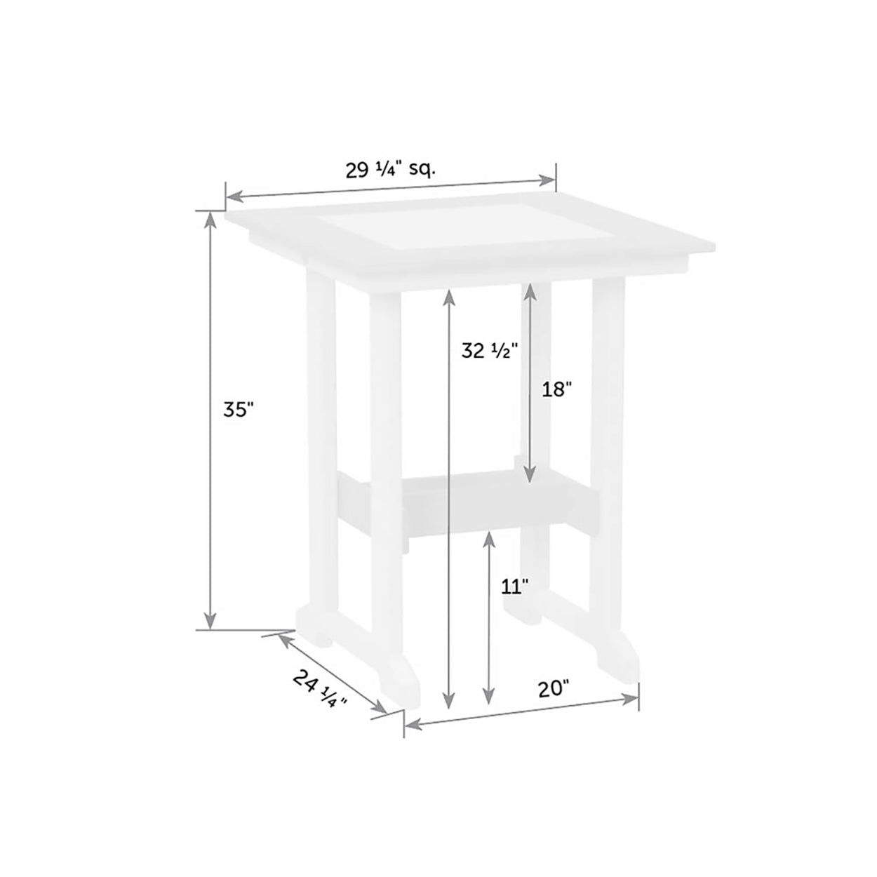 Great Bay 29″ Square Table - Counter Height