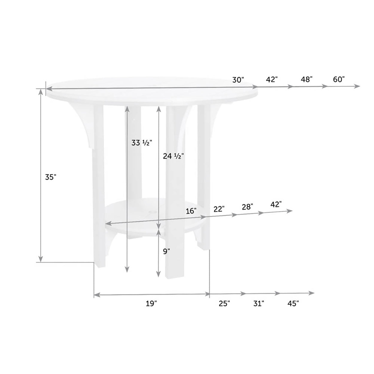 Great Bay 48" Round Table - Counter Height