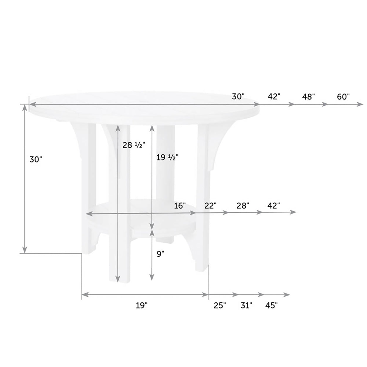 Great Bay 42" Round Table - Dining Height