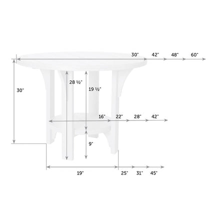 Great Bay 30" Round Table - Dining Height