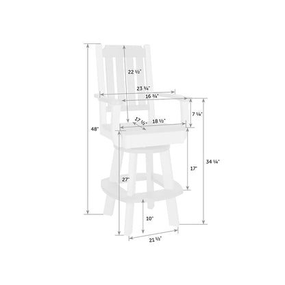 Keystone Swivel Chair With Arms - Bar Height