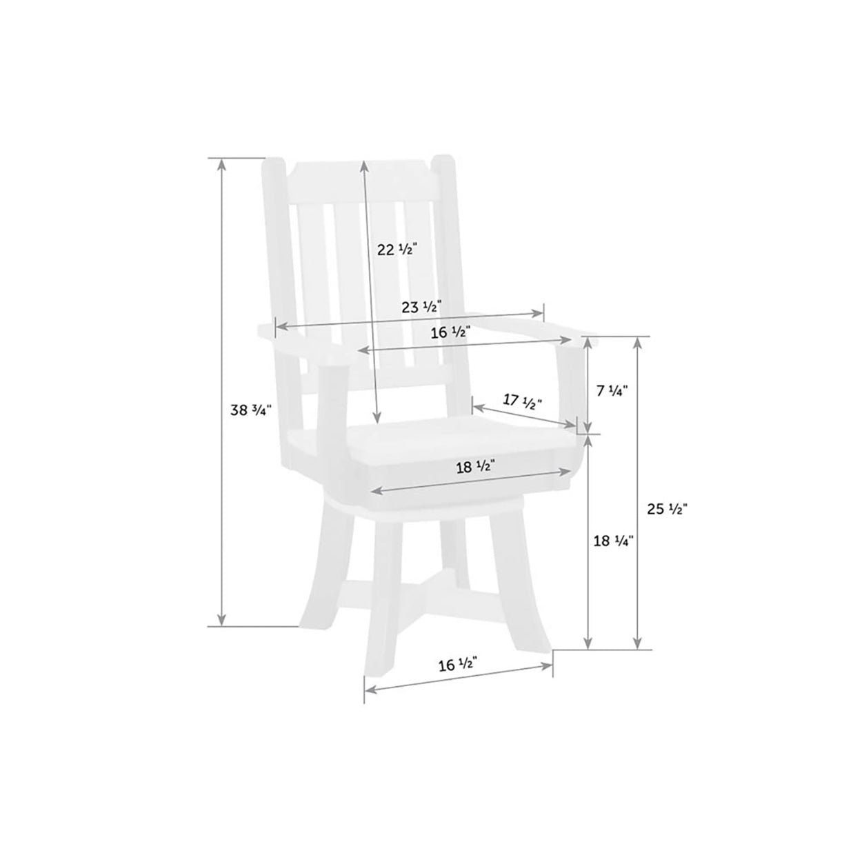 Keystone Swivel Chair With Arms - Dining Height