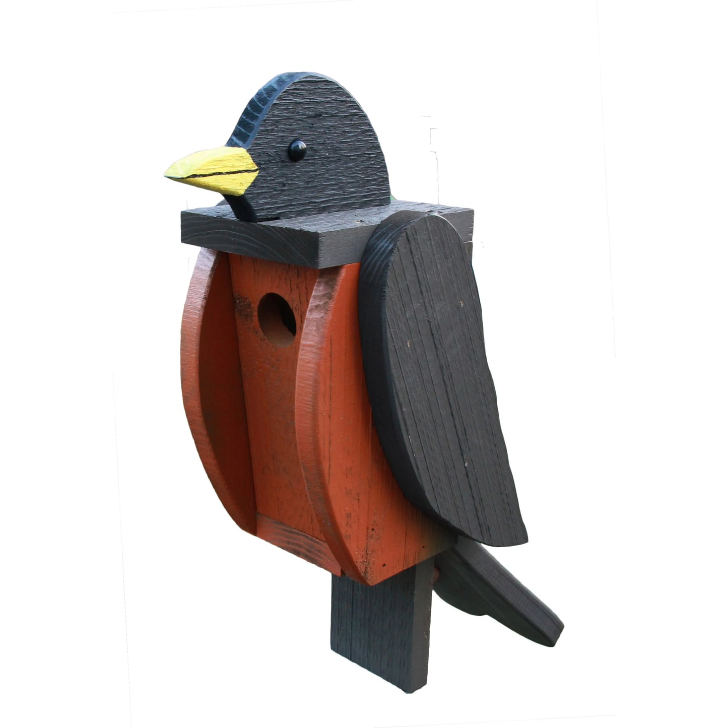 Wooden Bird-Shaped Bird Feeder & House