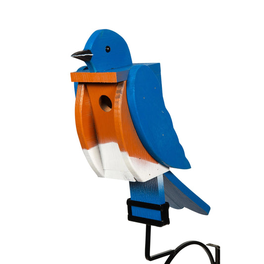 Wooden Bird-Shaped Bird Feeder & House