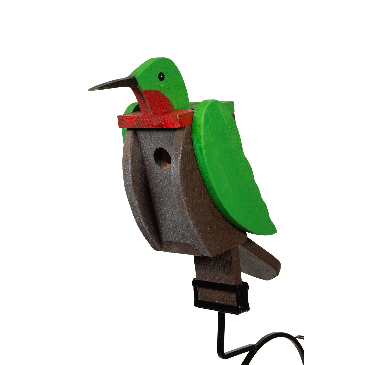 Wooden Bird-Shaped Bird Feeder & House