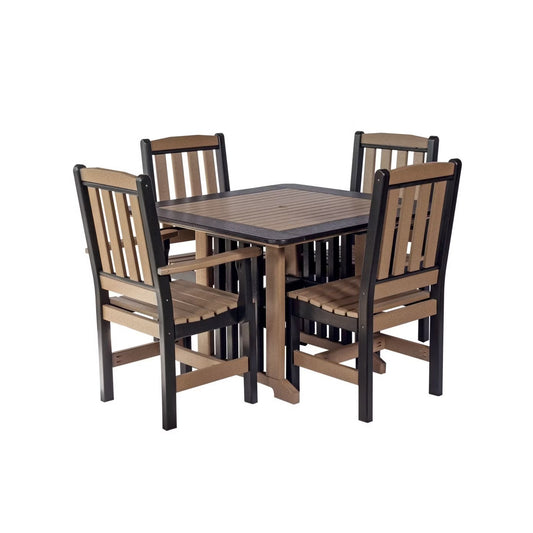 English Garden 43" Table Set & 4 Chairs QS - Dining Height - 5 Piece