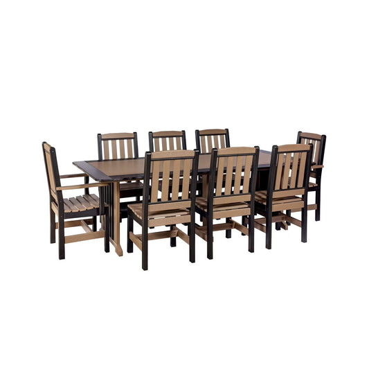 English Garden 96" Table Set & 8 Chairs QS - Dining Height - 9 Piece