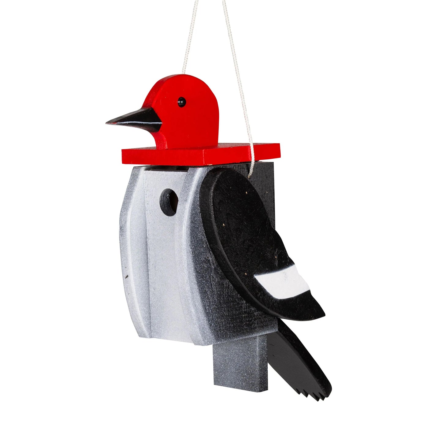 Wooden Bird-Shaped Bird Feeder & House